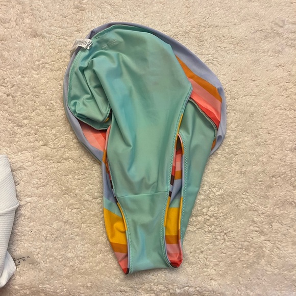 Aerie High Cut Stripe Bikini Bottoms - Picture 4 of 5